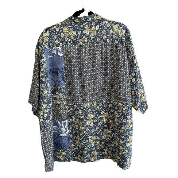 Tommy Bahama Men's Vintage Hawaiian Patchwork 100% Silk Loop Collar Shirt XXL - Picture 10 of 11